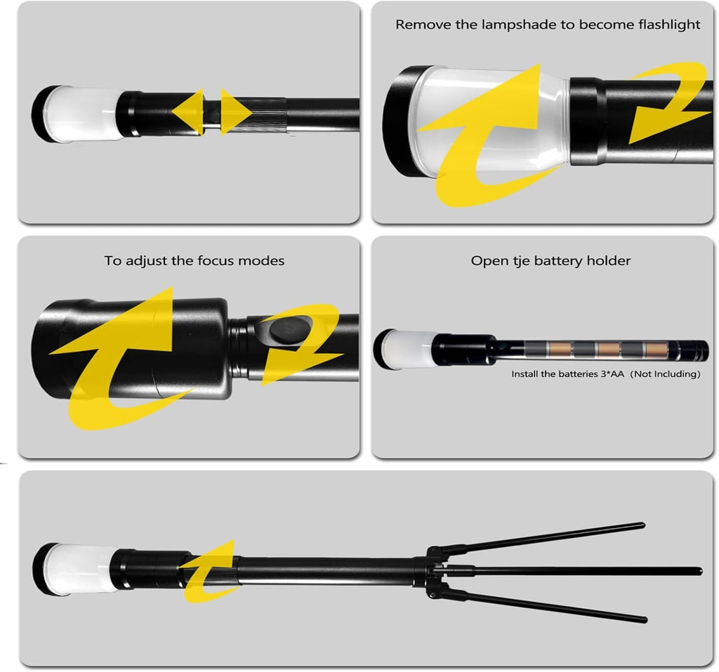 Telescopic Zoomable Light Flashlight Camping 1000 Lumens 3 in 1 IP65 Waterproof