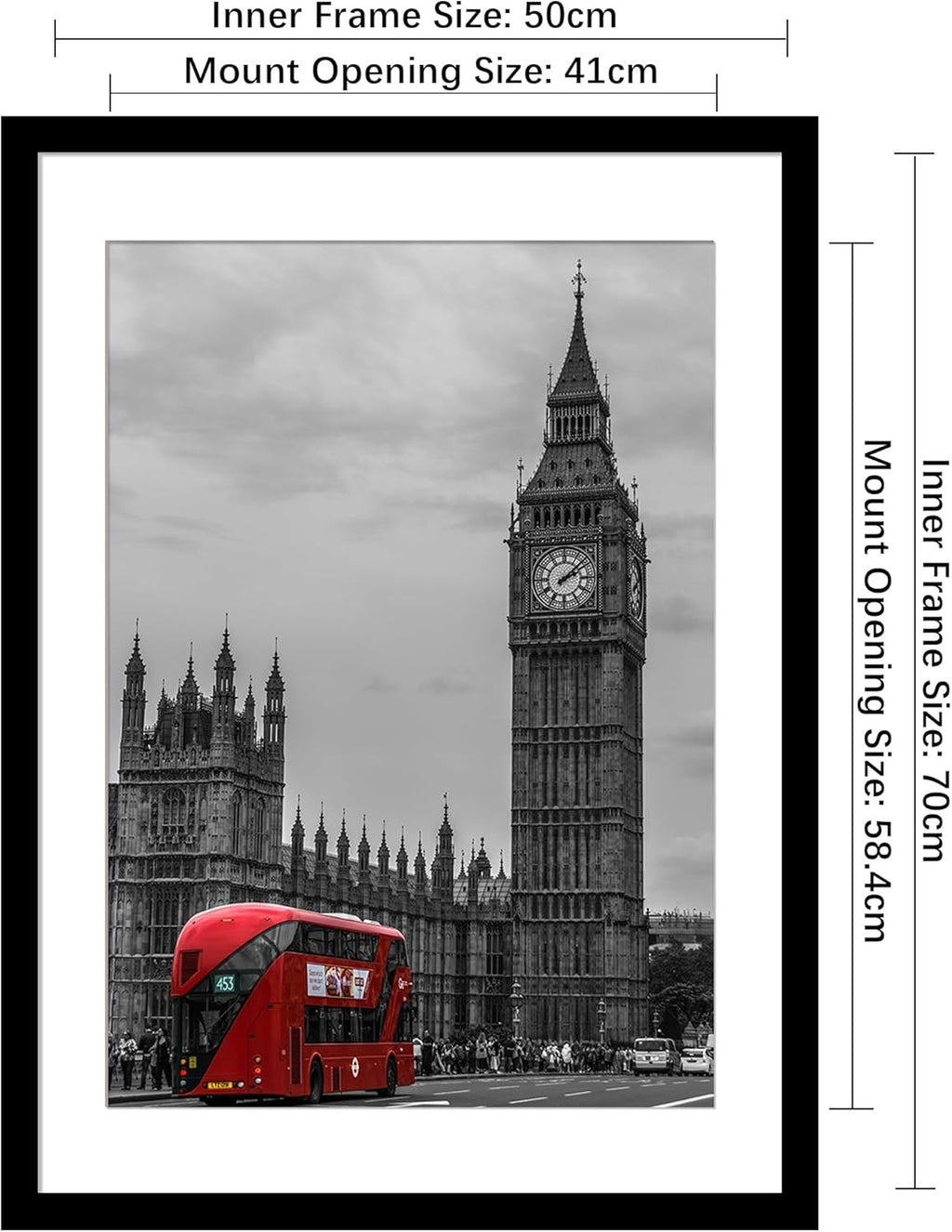 Black Photo Picture Frame 4pack 50x70cm for A2 Photos Posters Adverts Plexiglass