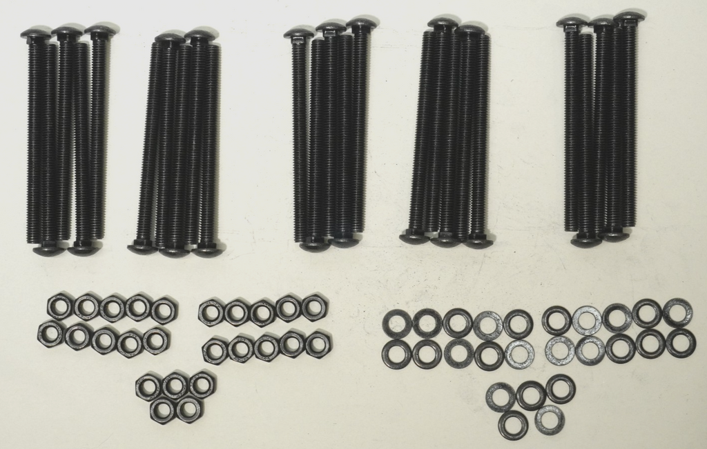 25x M6x80mm Carriage Bolts Square Neck 304 Stainless Steel with Nuts & Washers