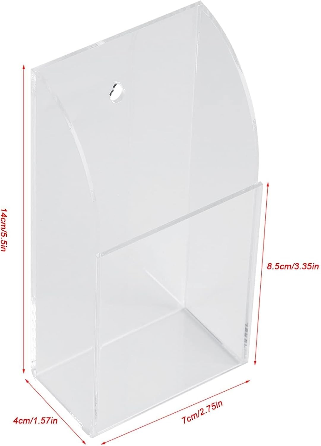 Clear Acrylic TV Remote Organizer Storage Box Wall Mount Media Organizer Storage