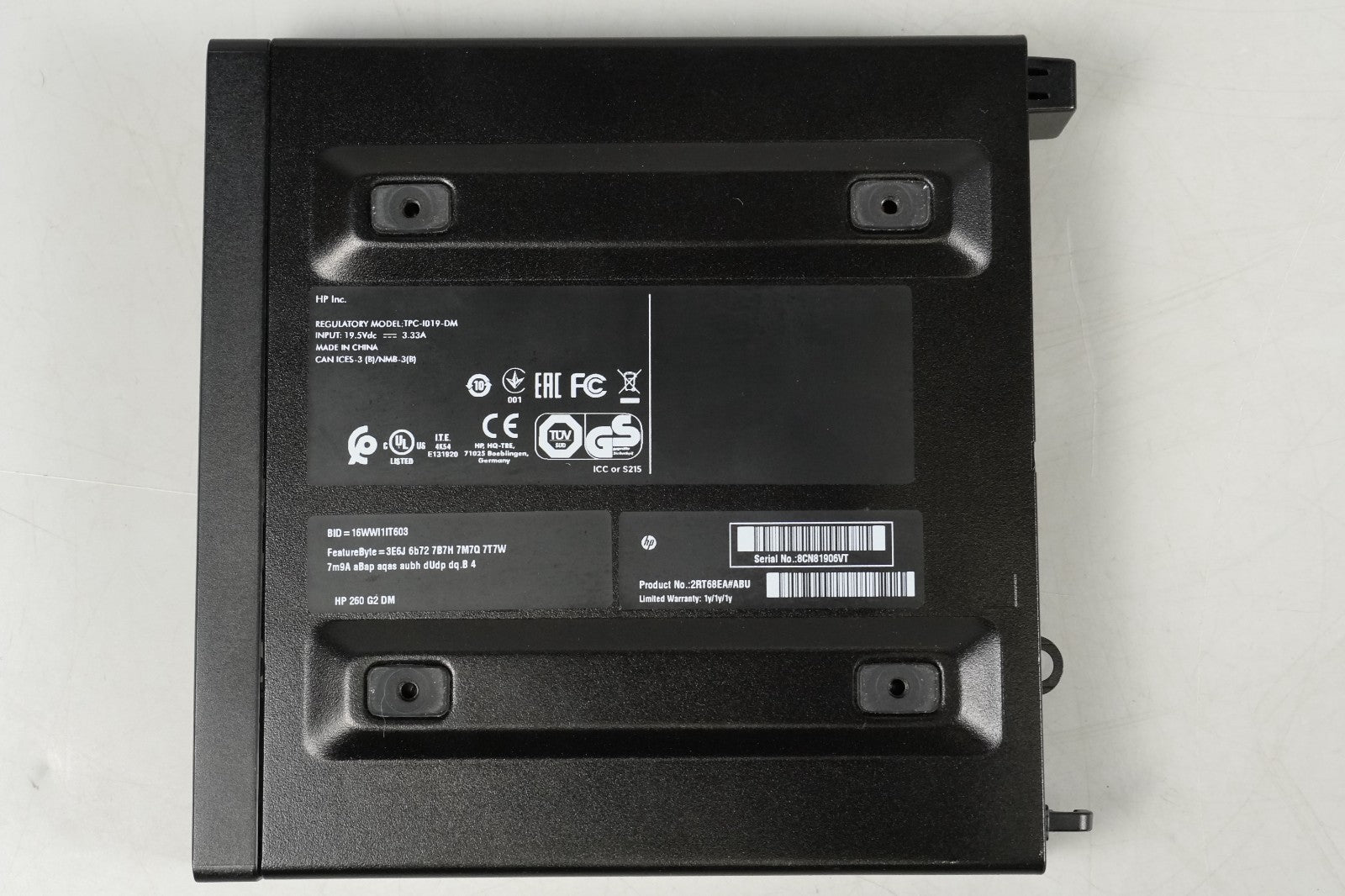 MiniPC HP 260 G2 Core i3 6100u 4x2.3GHz, 4GB Ram, 128GB SSD, Win 10 Home