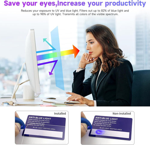 2x 22in PC Screen Protector Anti Glare UV Blue Light Computer Monitor 16:10 Remo