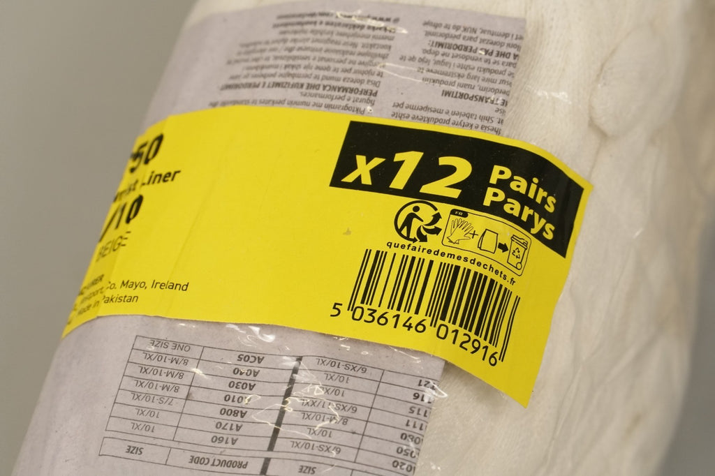 XL BEIGE Stockinette Knitwrist Liner  x 12 pairs Portwest A050 Work Gloves