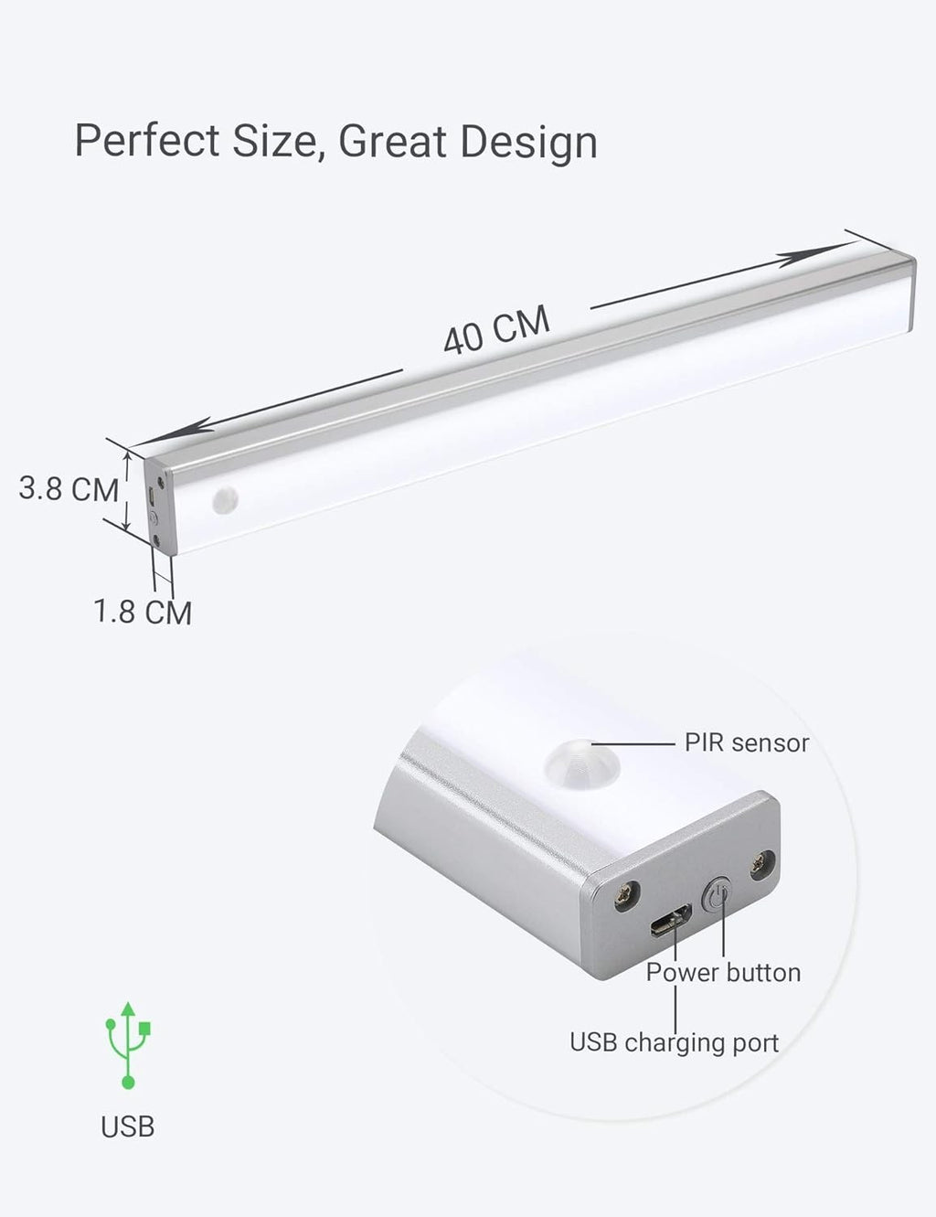 Automatic LED Light Wardrobe LED Wireless Under Cupboard Light