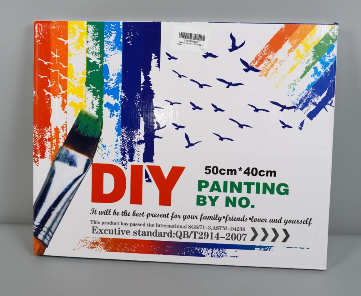 Paint by Numbers Kit Wolf King Under The Stars Painting Canvas, Easel & Brushes