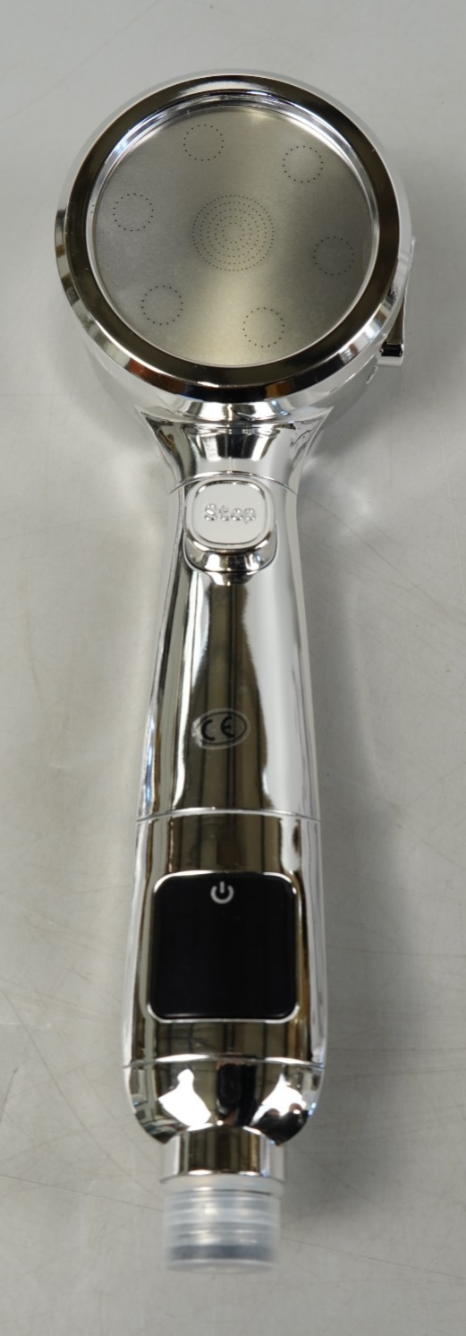 Shower Head Hard Water Filter with 4 Modes Water Temperature Display 1.5M Hose