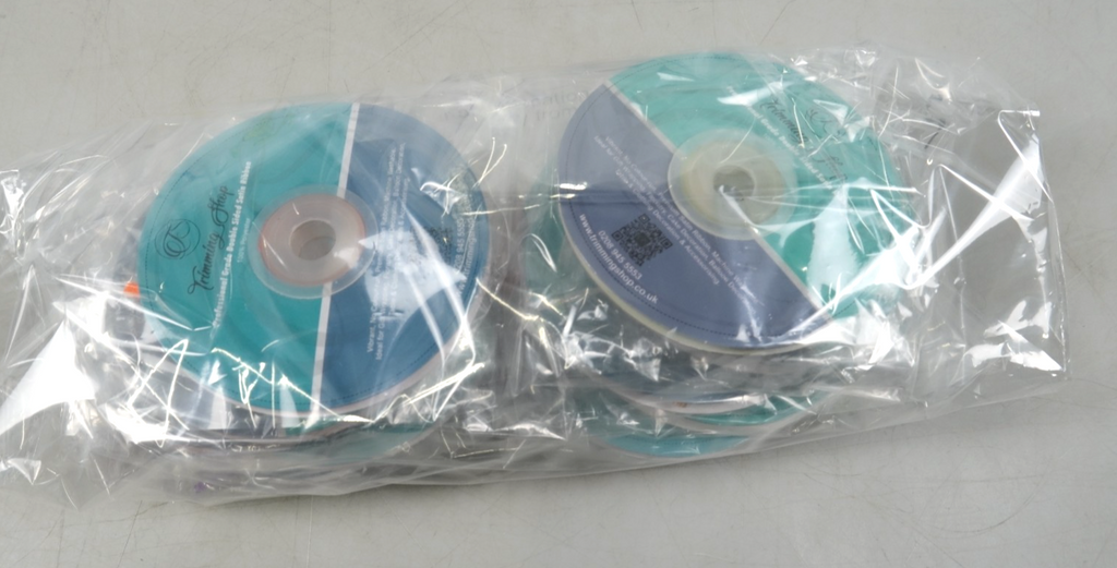 10x Double Sided Satin Ribbons Bundle 25 Metres 3mm Ribbon Pack 10 Colours