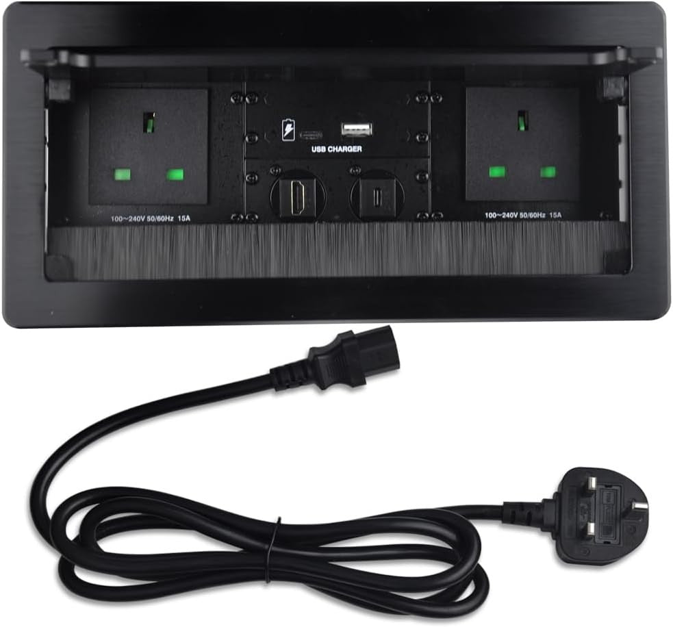 Table Power Socket Tabletop Multimedia Connectivity Box f Conference Room