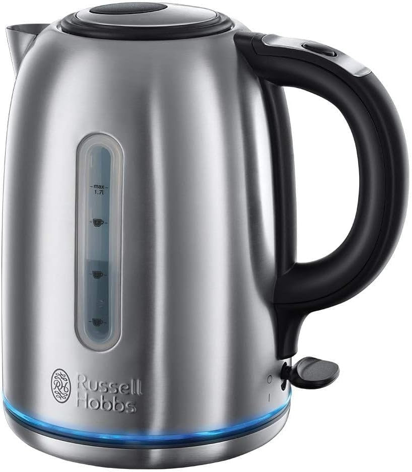 Electric Kettle Brushed Stainless Steel Russell Hobbs 1.7L Cordless Kettle