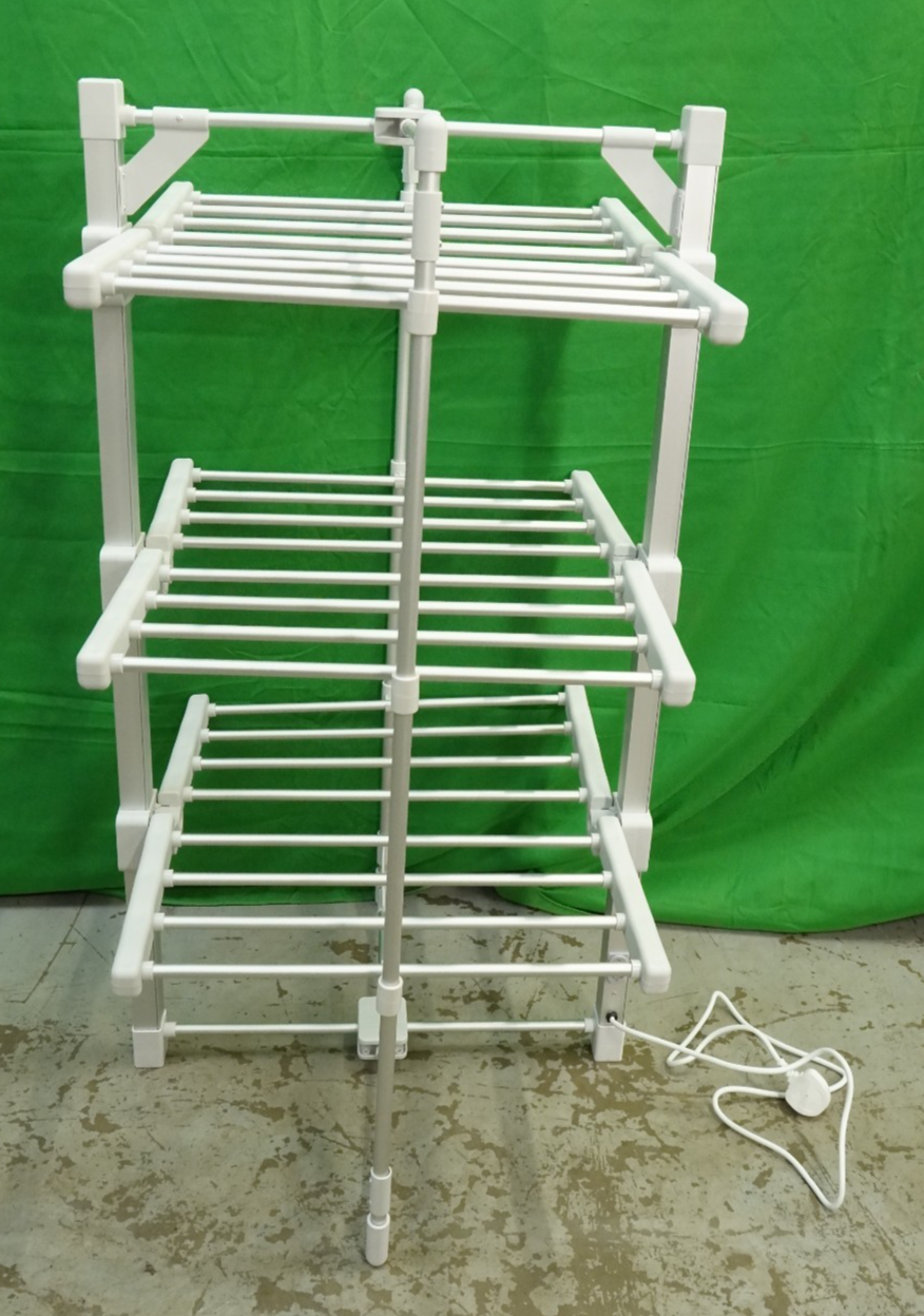 Electric Heated Clothes Airer 3-Tier Dryer Rack with 24 Heated Bars