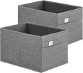 Storage Organisers Baskets 2pcs Wardrobe Partitions 40x30x25cm w 2 Handle, Clips