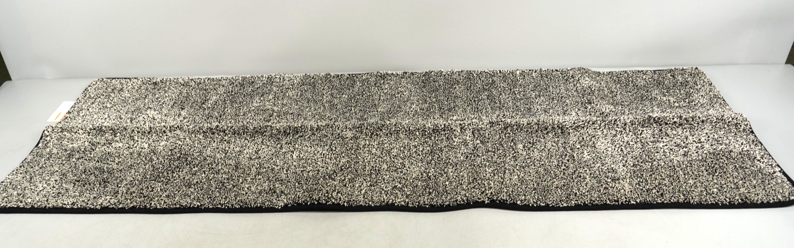 Fluffy Hallway Runner Rug Black White 50x150cm Kitchen Carpet Non Slip Washable