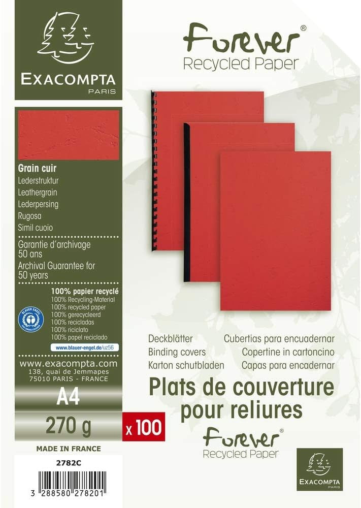 A4 Rigid Covers Leather Grain Effect Binding Presentation Card 270gsm 100pcs