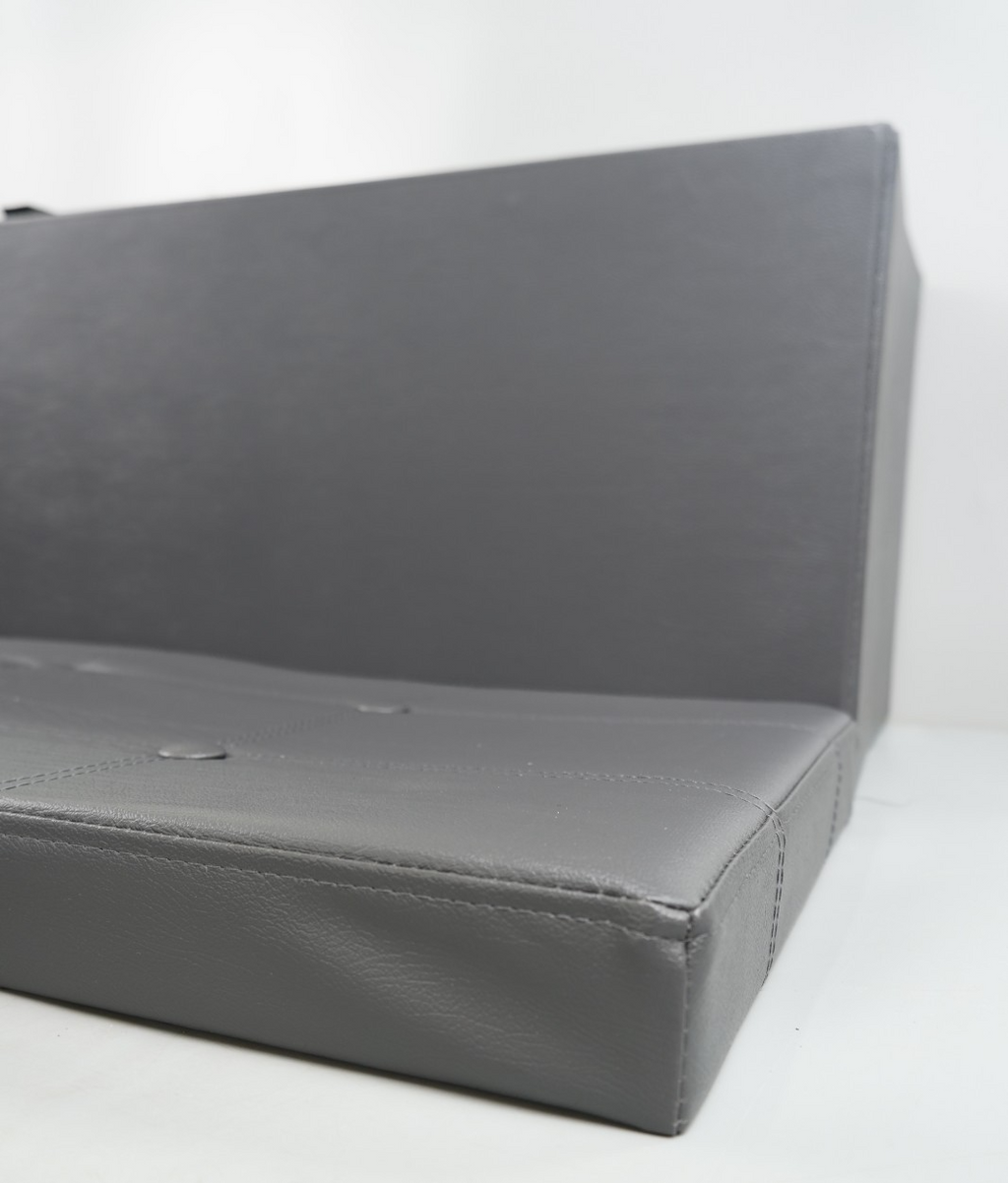 Storage Ottoman Bench 110cm Foot Rest Stool Storage Bench Leather Slate Grey