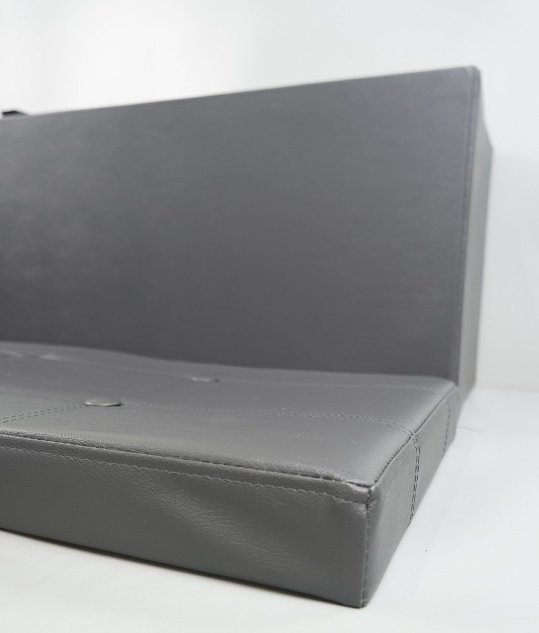 Storage Ottoman Bench 110cm Foot Rest Stool Storage Bench Leather Slate Grey