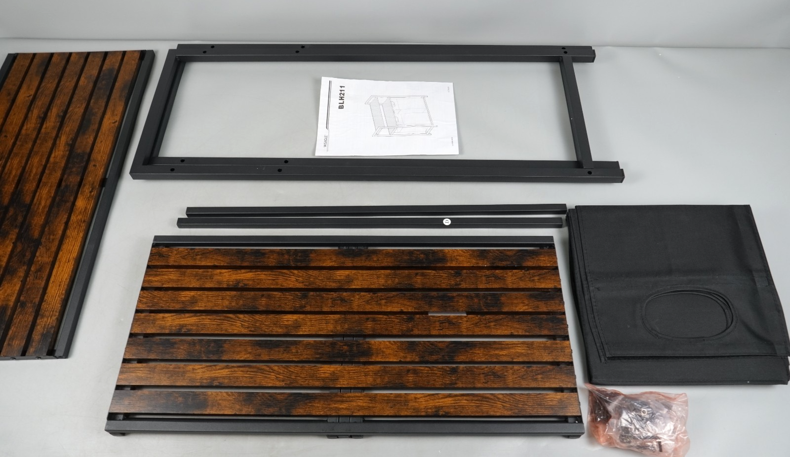 Laundry Basket 2 Compartments with 2 Storage Shelves Removable Bags 46L