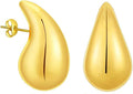18K Earrings Dupes Chunky Teardrop Waterdrop Woman's Lightweight Hypoallergenic