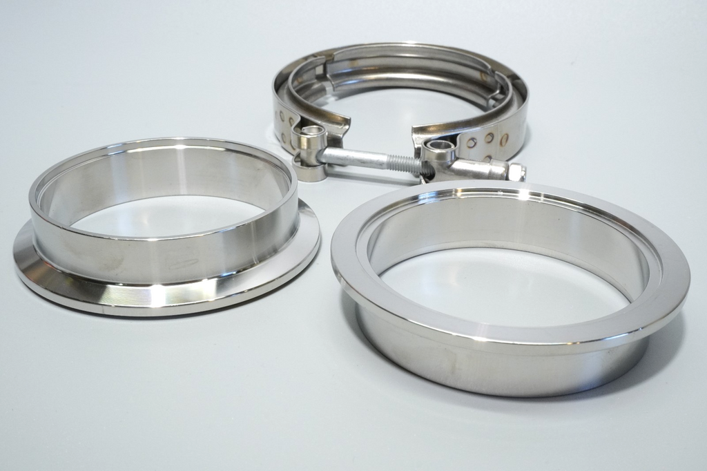 3.0" Inch Exhaust Clamp Kit Stainless V Band V-Band Set Heavy Duty Clamp Kit 2pc