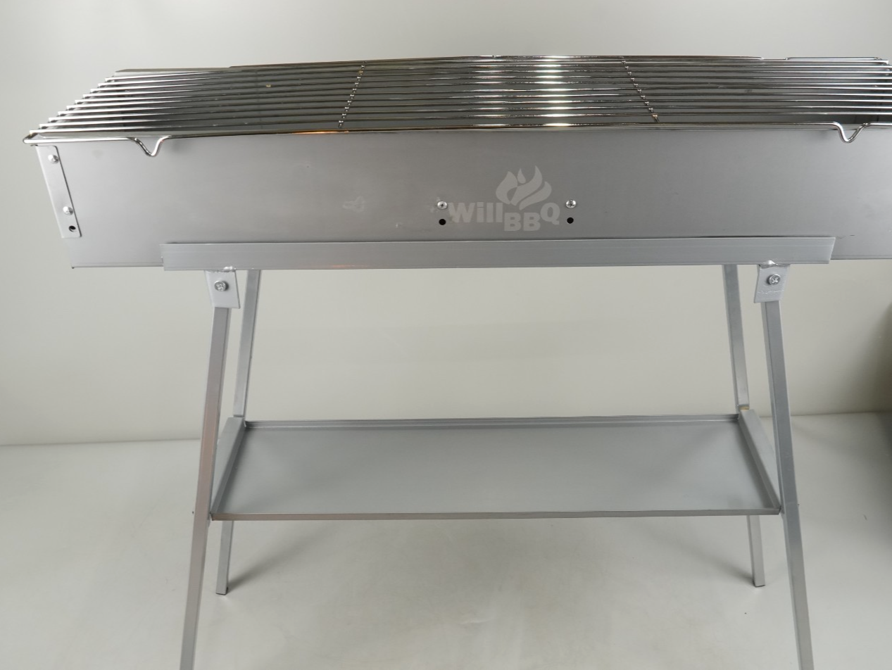 Portable BBQ Charcoal Grill Hibachi Steel BBQ WILLBBQ 31.6x7.1x5.1 inch