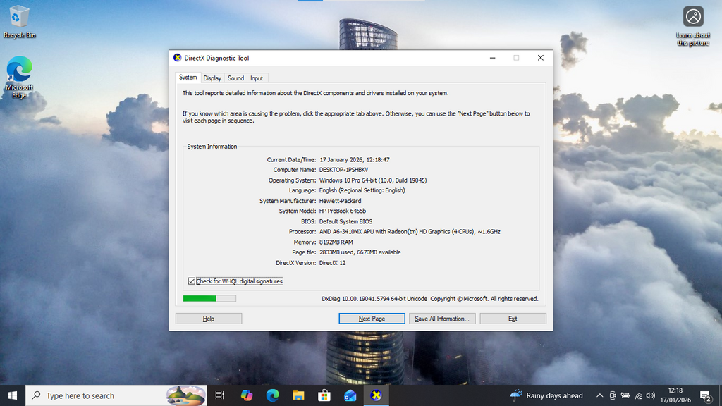 HP Probook 6465h, AMD A6-3410MX, 8GB Ram, 128GB SSD, NO WEBCAM Business Laptop