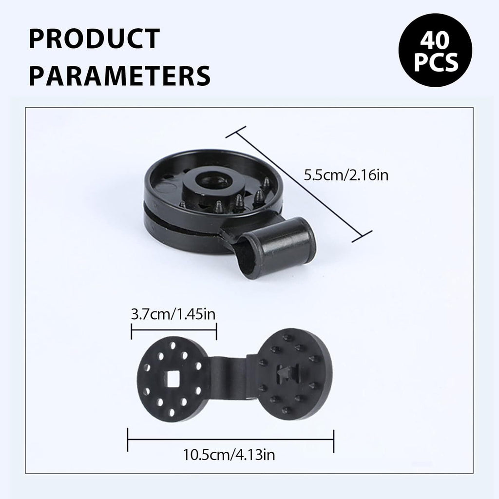 40 Shade Cloth Plastic Clips Round Rope Hanger Garden Anti Bird Netting Black