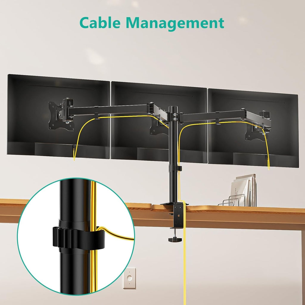 Triple Monitor Mount Heavy Duty Triple Monitors Stand for 13-27 inch Screens