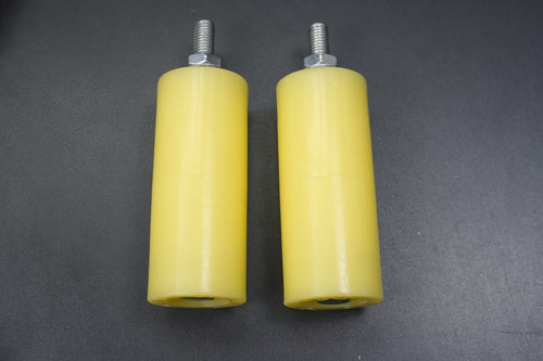 2x Polyurethane Slide Gate Guide Rollers Yellow New Pair