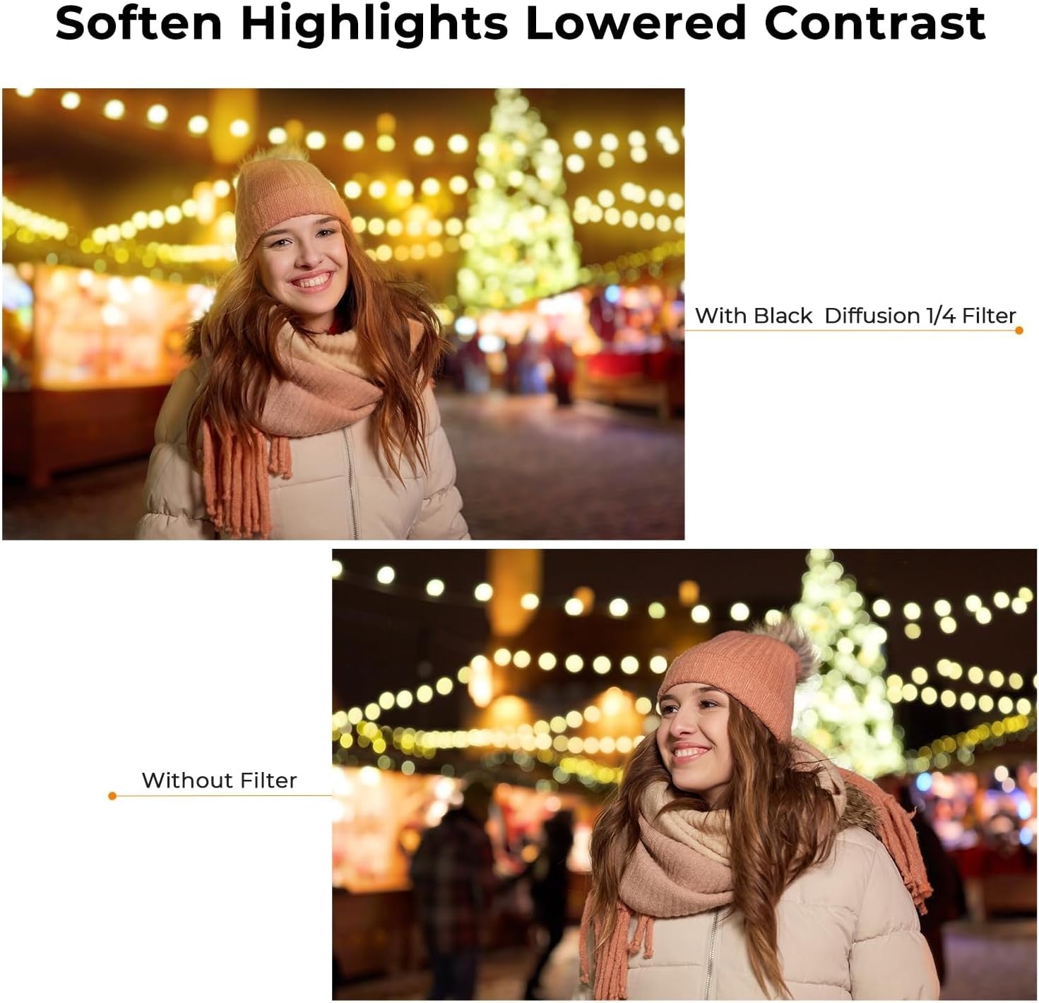 55mm 1/4 Black Diffusion Mist MRC Filter w Cap Soft Glow KentFaith K&F Concept