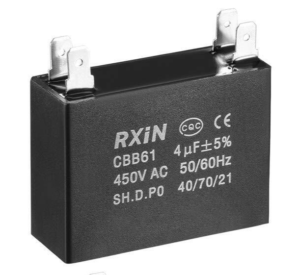 CBB61 Capacitor 4uF 450V AC Double Insert Metalized Polypropylene Film 4 pcs