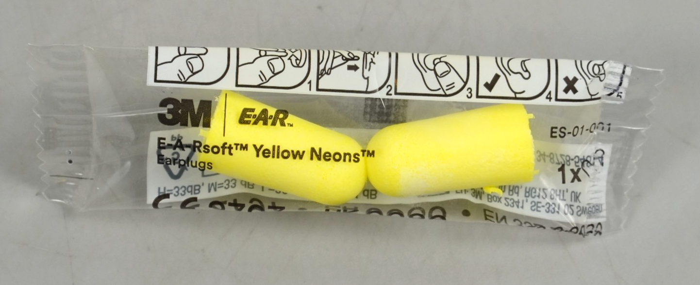3M Earplugs Soft Yellow Neons, 36 dB, Uncorded, 250 Pairs/Box, ES-01-001
