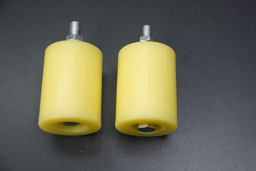 2x Polyurethane Slide Gate Guide Rollers Yellow New Pair
