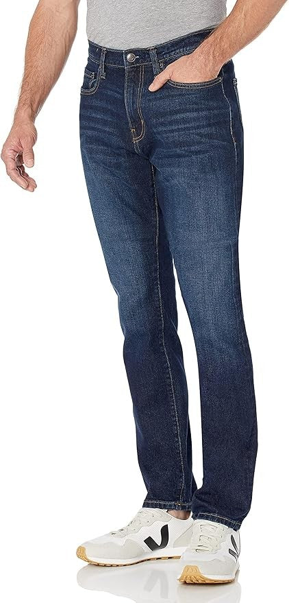 35W30L Men's Athletic-Fit Stretch Jeans - Indigo Wash - Amazon Essentials