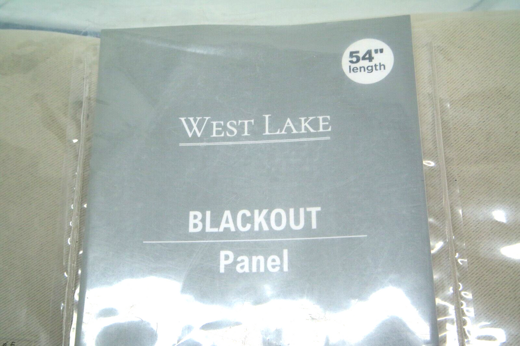 Short Beige Blackout Curtain Solid Putty NoiseReducing Thermal Insulating 46x54"