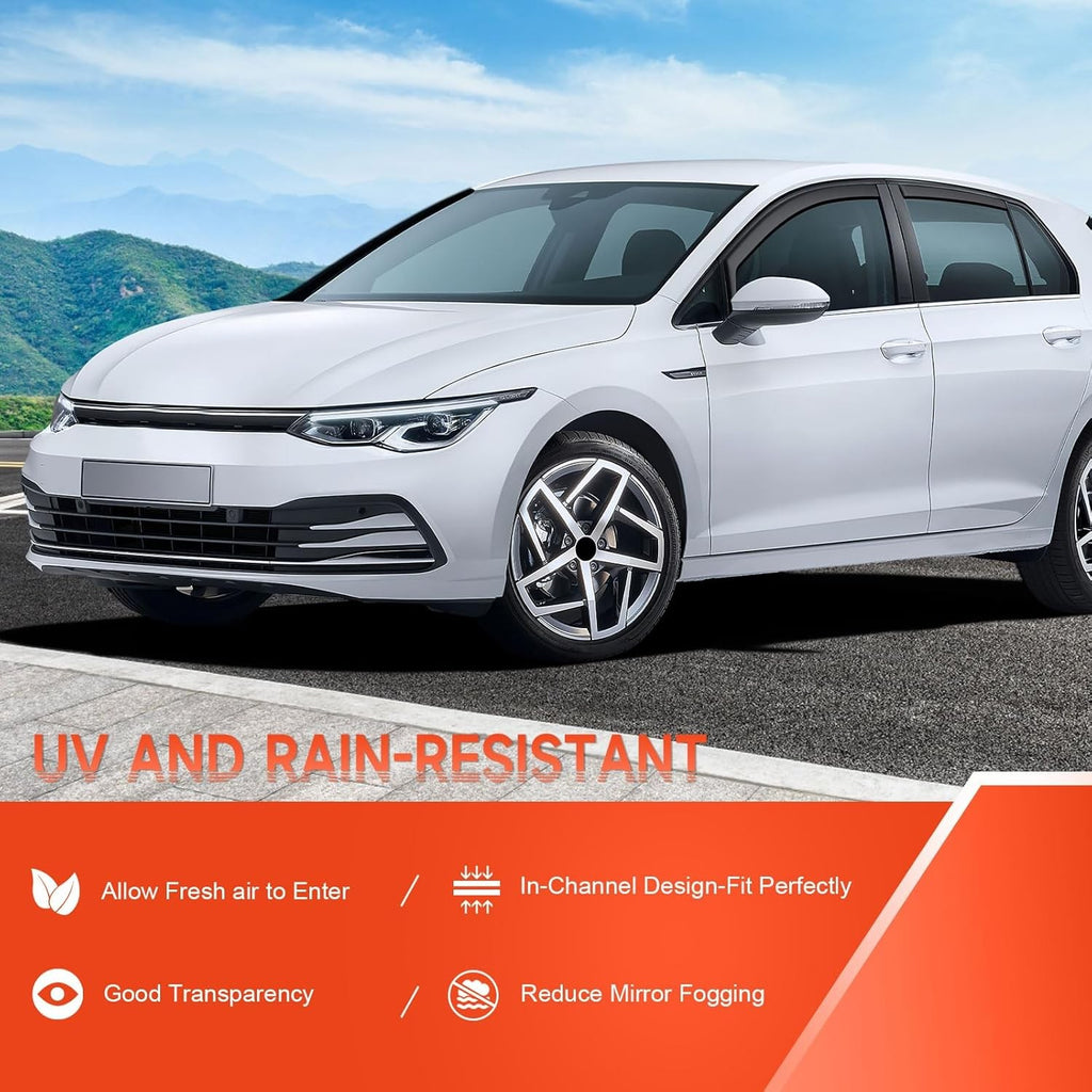 Wind Deflectors Rain Guards VW Golf MK7 MK8 Hatchback 5 Door 2012-2023 In-chanel