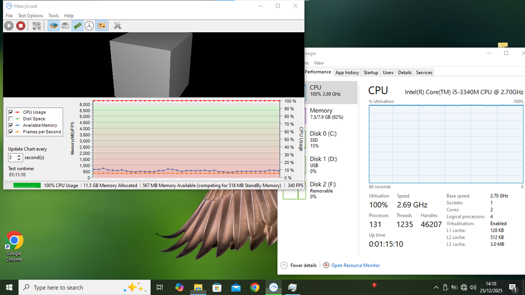 Toshiba Satellite PRO C50 4Core i5 3340M 2.7GHz 8GB RAM 128GB SSD BT WiFi NO BAT