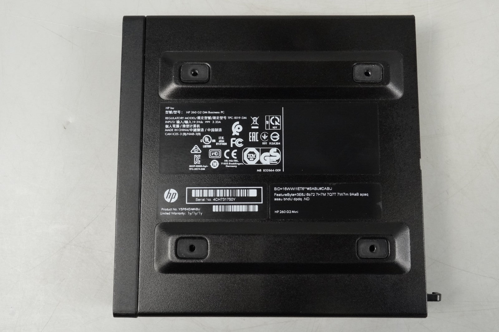 MiniPC HP 260 G2 Core i3 6100u 4x2.3GHz, 4GB Ram, 128GB SSD, Win 10 Home 2