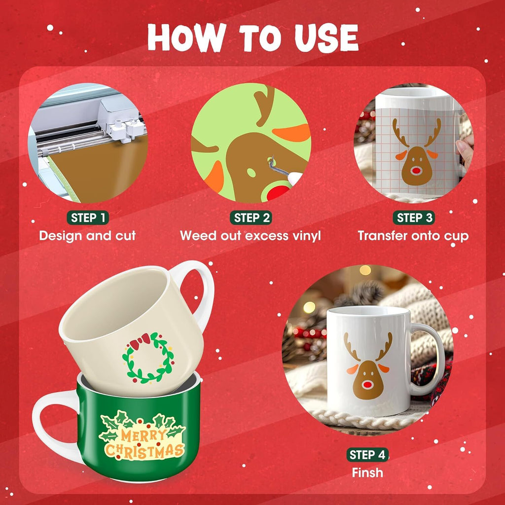 Glossy Black Vinyl Self-adhesive 12" x 10ft x 2pcs for Cricut / Cutterplotters