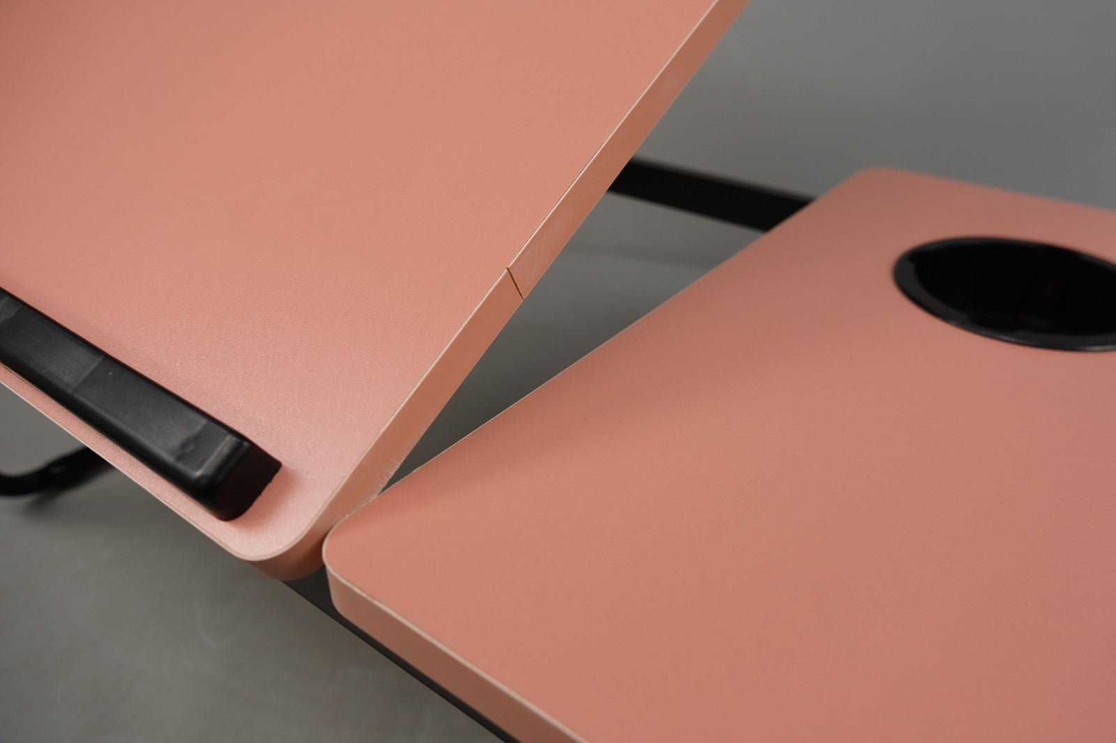 Adjustable Laptop Table with Cup Slot Portable Laptop Stand Bed Table Pink