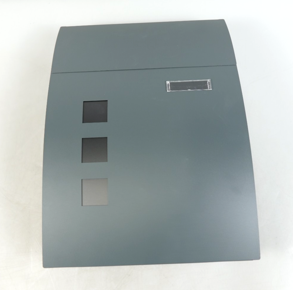 Post Box Steel Wall Mounted with Viewing Windows Name Slot 2 Keys Charcoal Grey