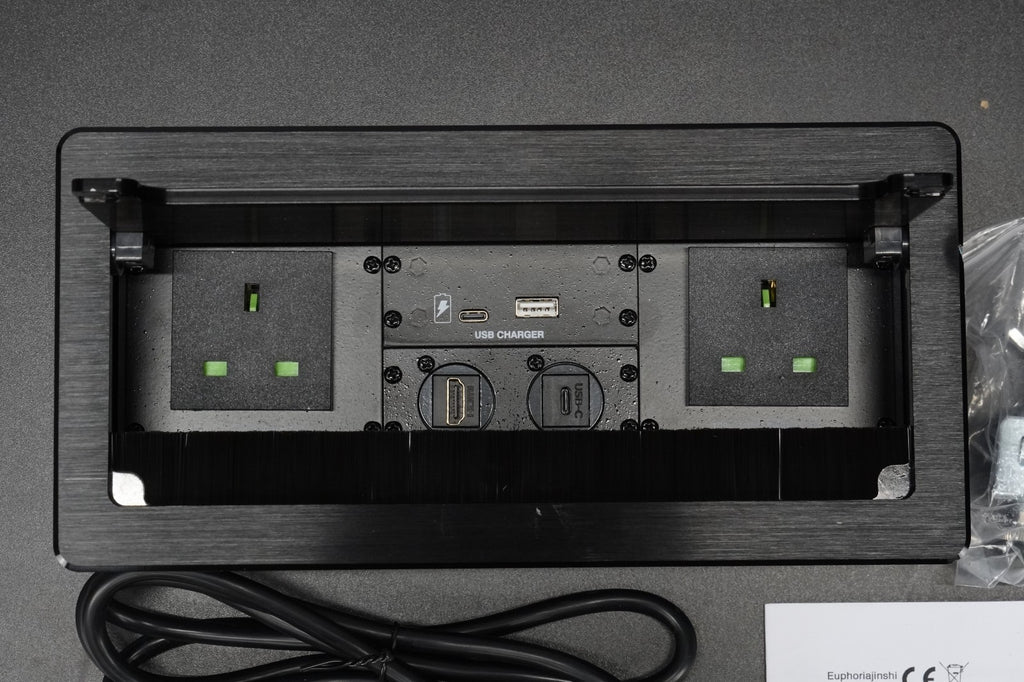 Table Power Socket Tabletop Multimedia Connectivity Box f Conference Room