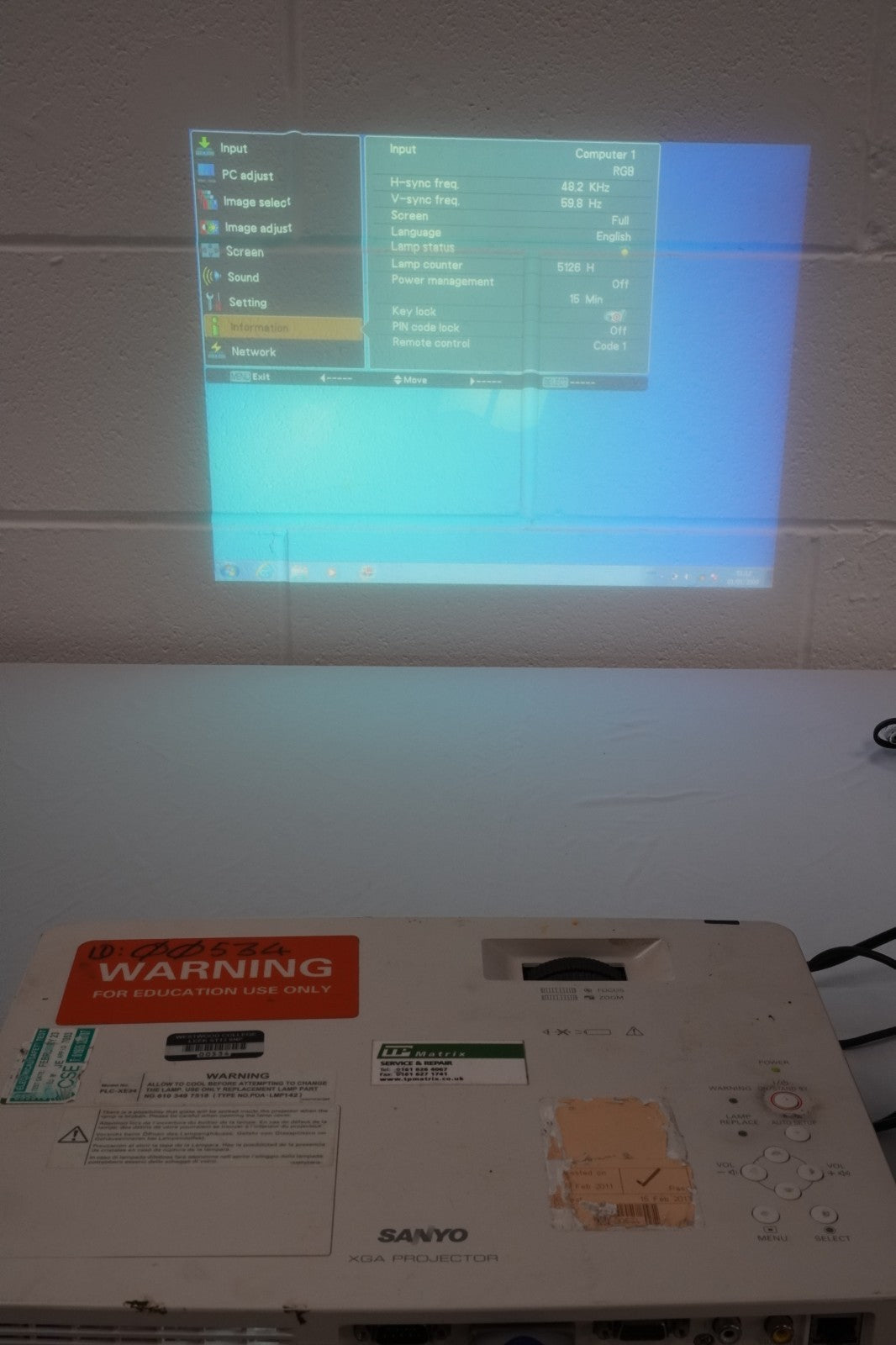 XGA Projector SANYO PLC-XE34 5126h 1024 x 768 1500 lumens