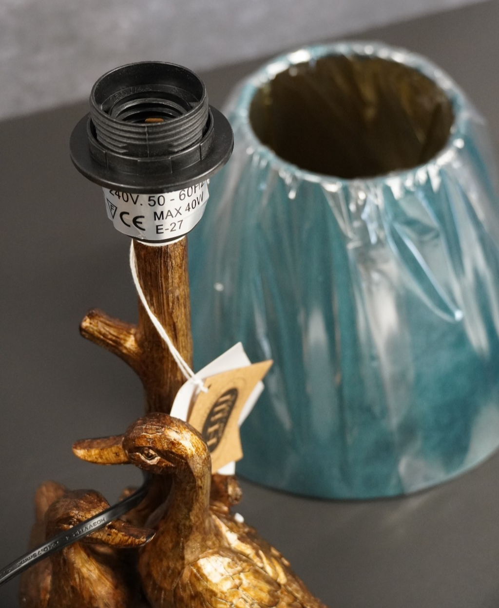 Gold Pair Of Ducks Table Lamps With Velvet Shade Hill Interiors