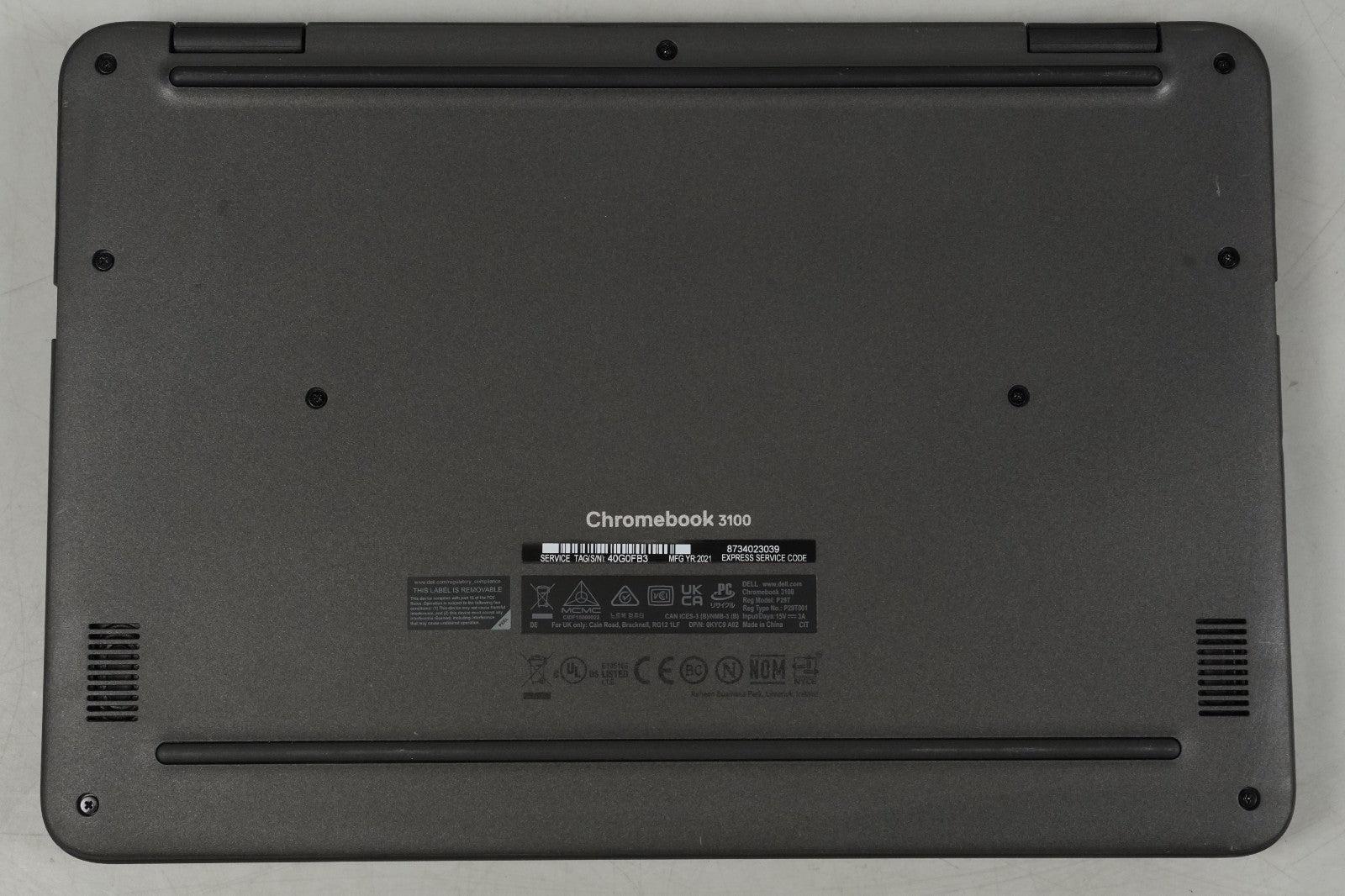 Laptop PC DELL Chromebook 3100 P29T Intel Celeron N4020 No Battery No Charger