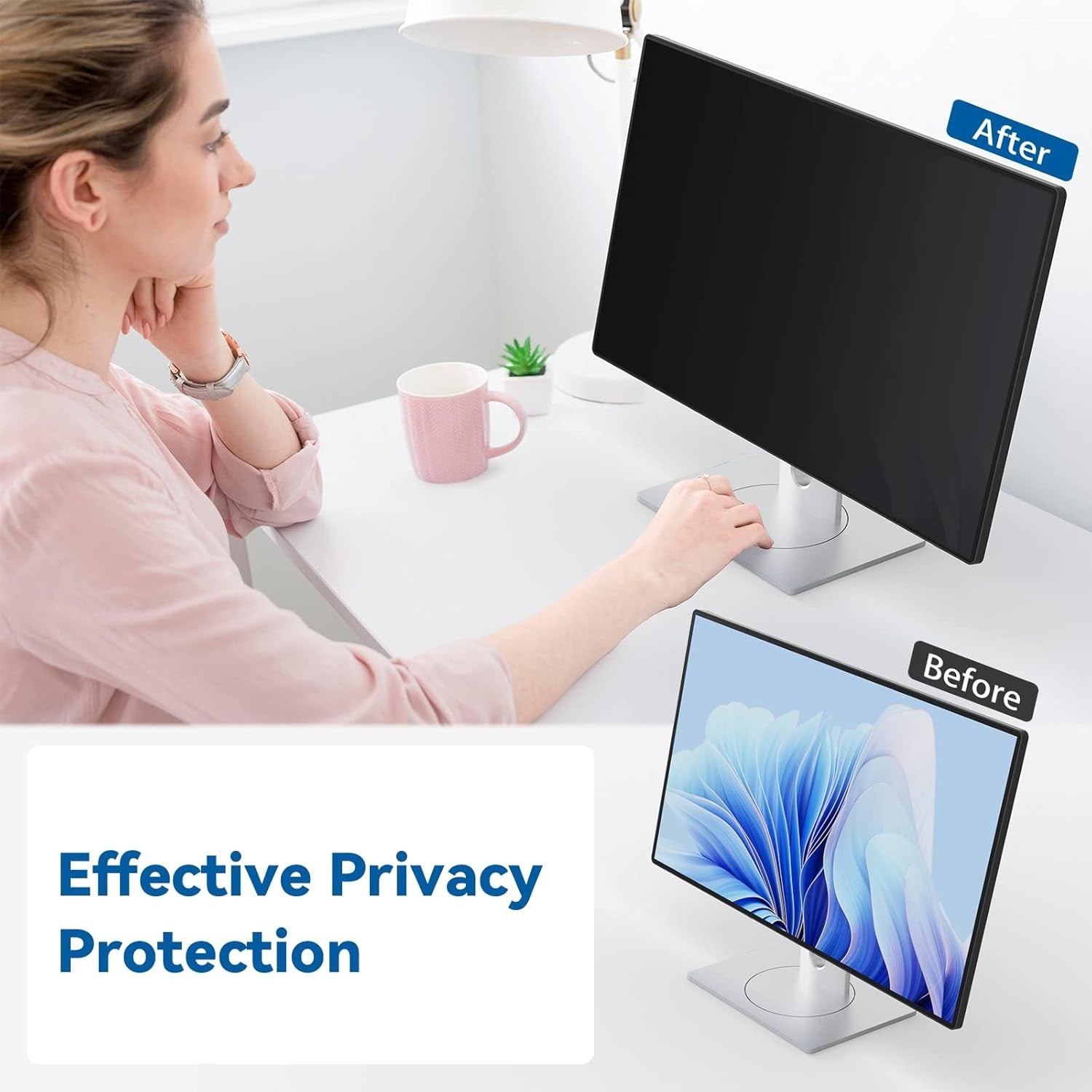 22in Privacy Screen Protector Anti Glare UV Blue Light PC Computer Monitor 16:10
