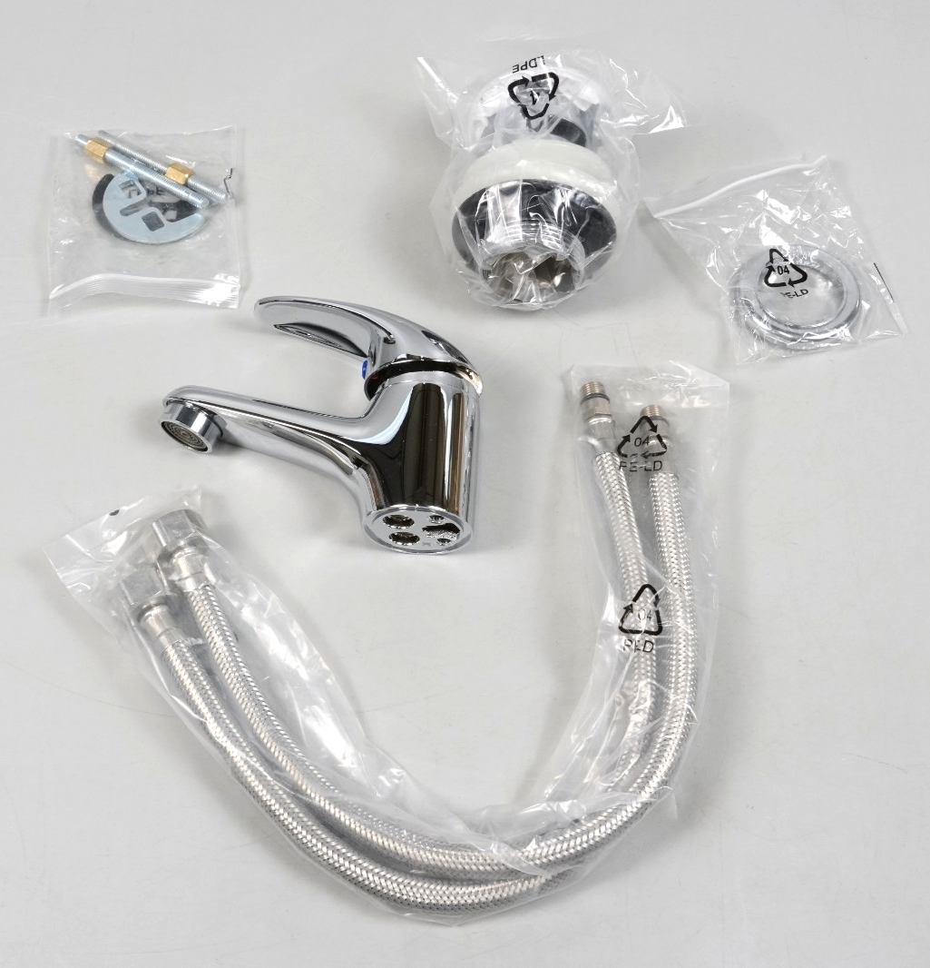 Basic Mini Mono Basin Mixer Tap - Polished Chrome Solid Brass for Cloakrooms RAK