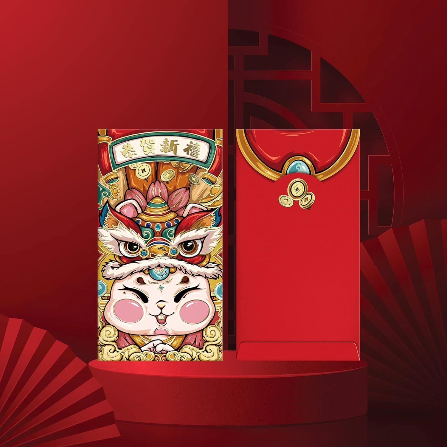 Chinese New Year Money Envelope Traditional Lai See Hong Bao Trendy Red 50pcs