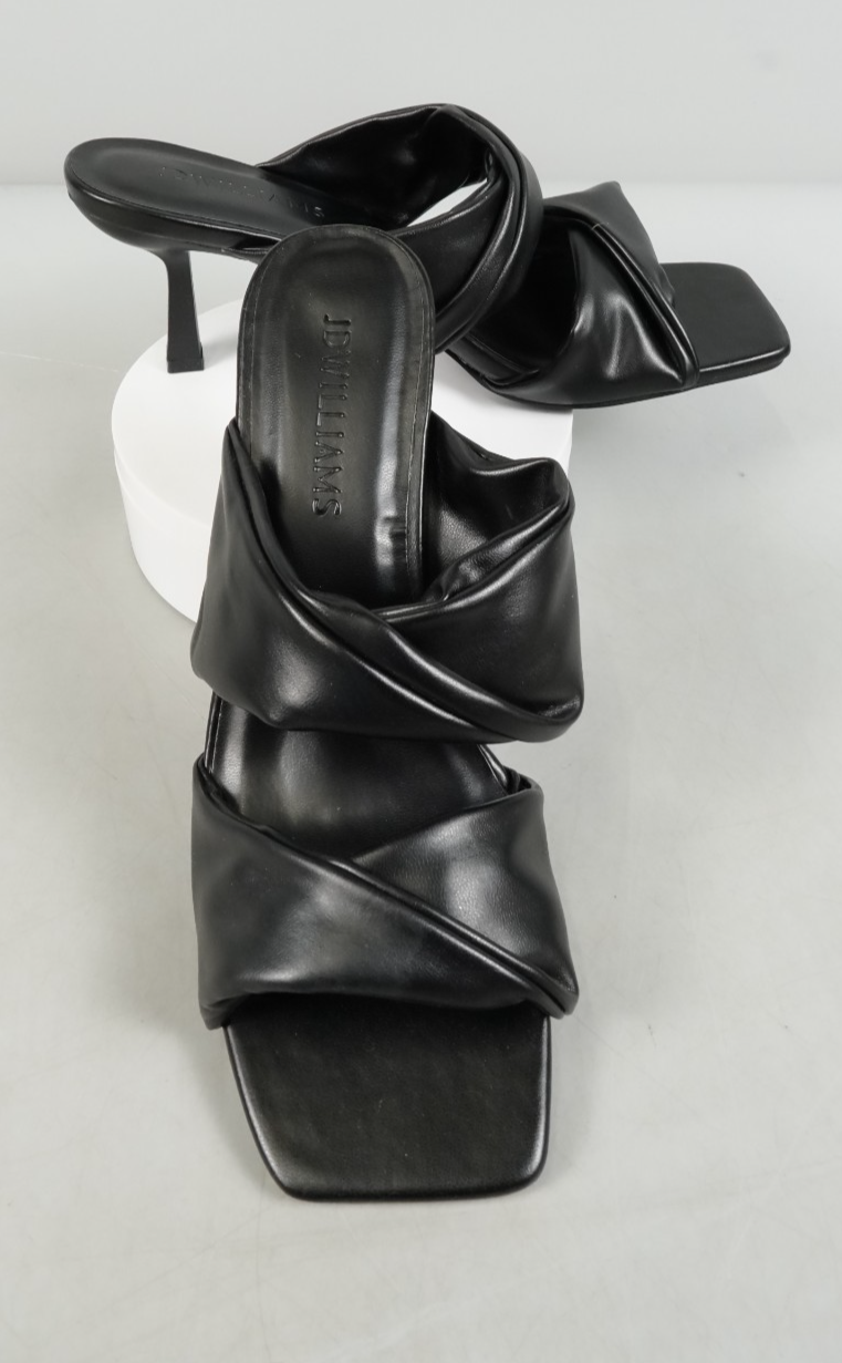 UK 5 Black Two Bar Mule Heels Wide Fit (E) JD Williams Slip-On Heels EU 38