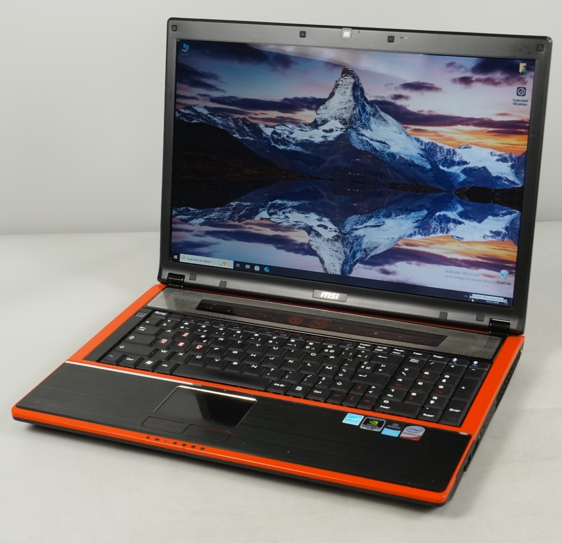 Retro Vintage Gaming Laptop MSI GX720 Core 2 Duo, 4GB Ram, 128GB SSD, GeForce