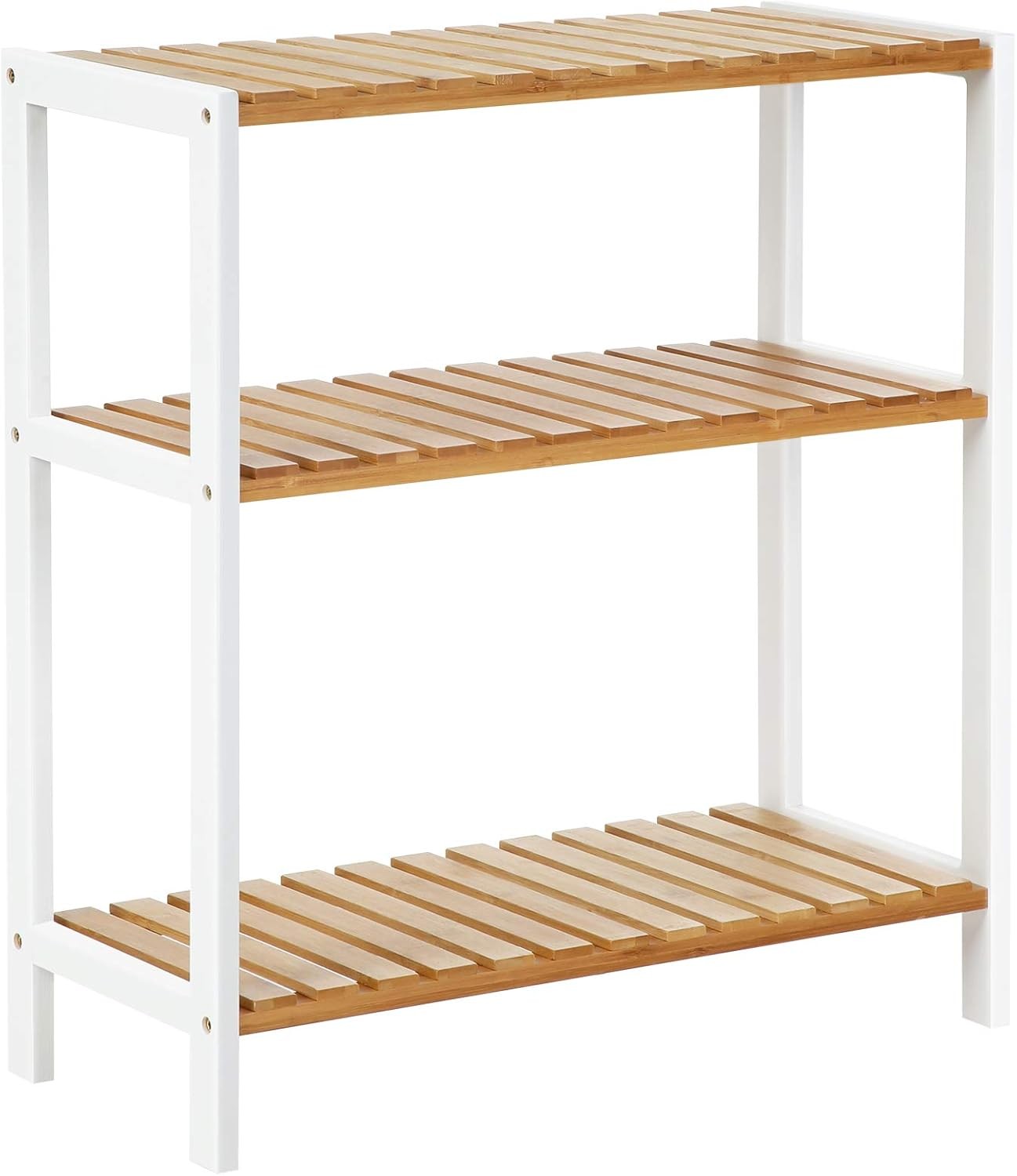 Bamboo Storage Shelf, 3-Tier Shelving Unit, Multifunctional, in the Hallway, Bat