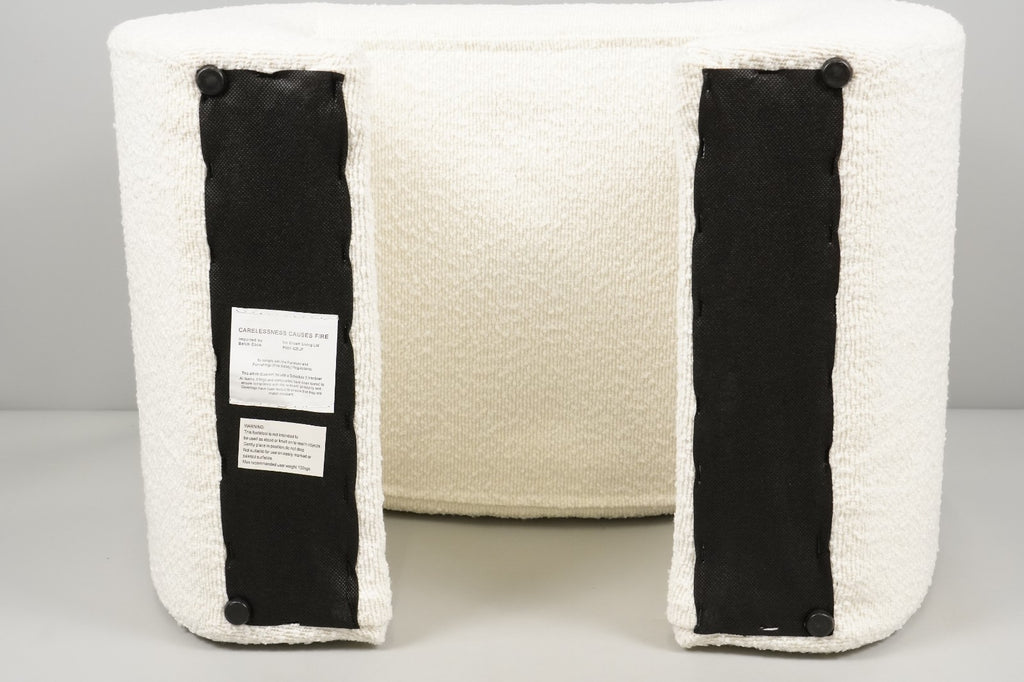 Cassie Ivory Bouclé Stool for Bedroom Living Room Accent Home Decoration Carme